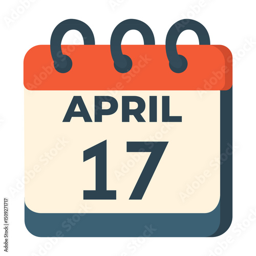 17 april calendar vector on white background
Vector calendar with date