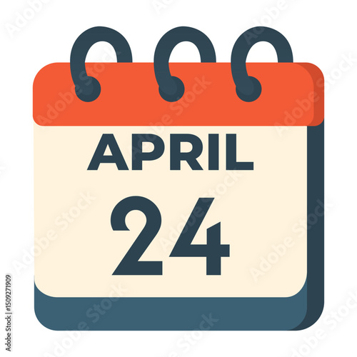 24 april calendar vector on white background
Vector calendar with date