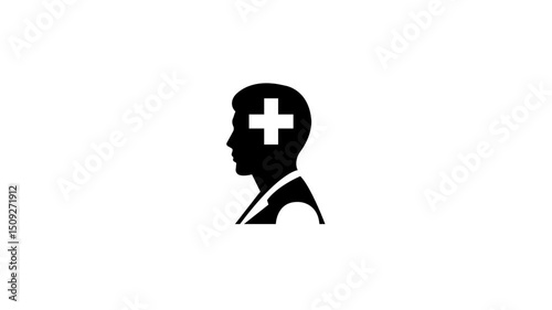 Man sick icon simple animation on white background. 4k HD video 