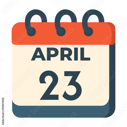 23 april calendar vector on white background
Vector calendar with date