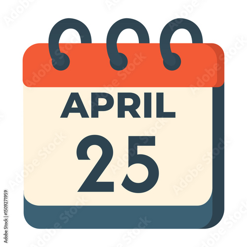 25 april calendar vector on white background
Vector calendar with date