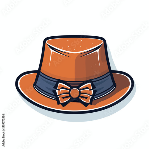 Elegant Vintage Hat Inside Badge Icon Vector Illustration for Designers and Creative Projects