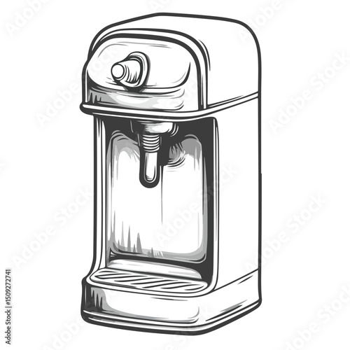 Modern Black and White Water Dispenser Isolated Vector Illustration for Professional Designs