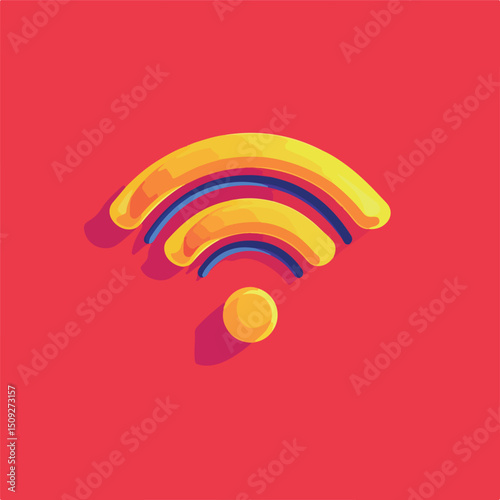 Modern Flat Vector Illustration of a Wifi Design Media Icon for Professional Use