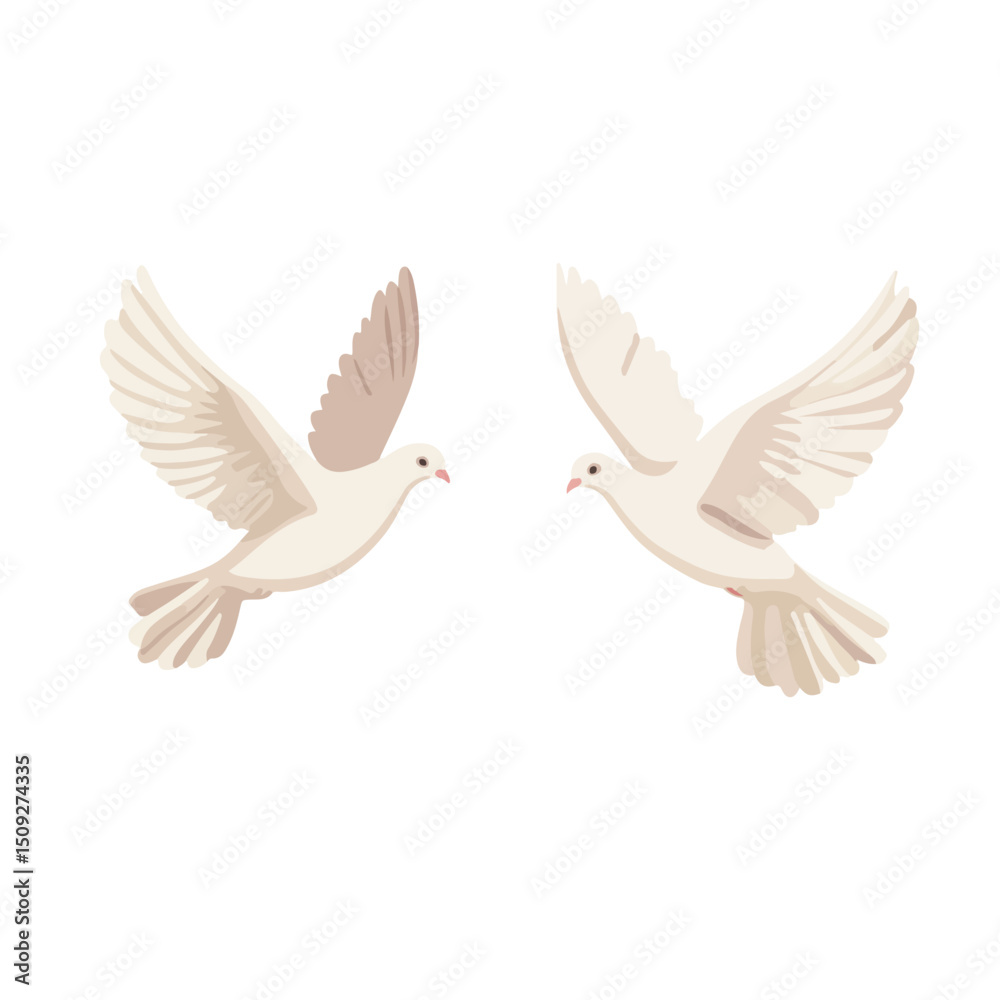 Obraz premium Elegant World Peace Day Doves Icon Vector Illustration for Global Harmony Campaigns