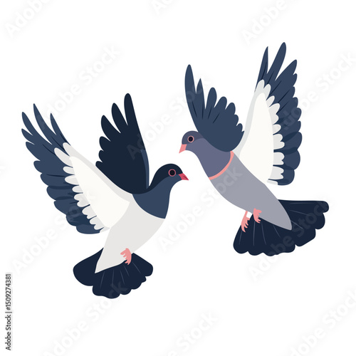 Professional Vector Illustration of World Peace Day Pigeons Animal Icon Isolated on White Background