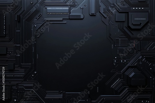 This 3D illustration showcases a pattern of metallic, technological plating, reminiscent of those seen on spaceships or robots in computer games, presented in an abstract graphic style