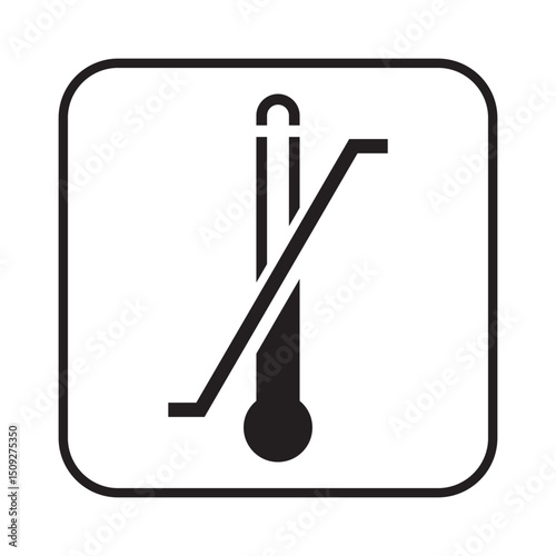 Papier peint no thermometer use prohibition sign for safety compliance