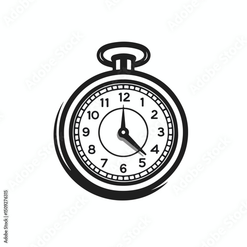 High-Quality Stopwatch School Subject Sign Simple Icon on Background