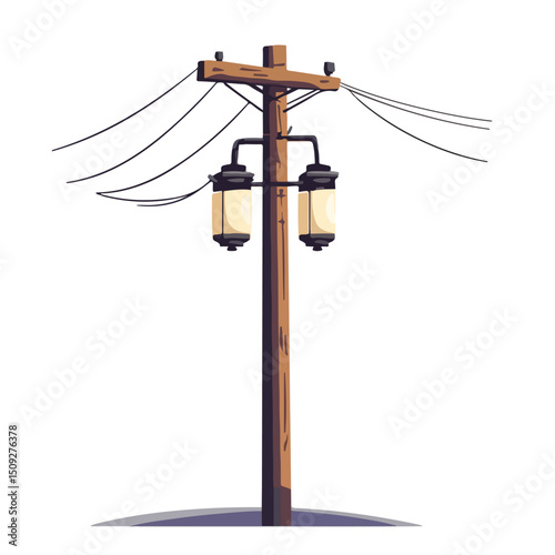 Urban street electric post icon vector illustration for modern cityscape designs