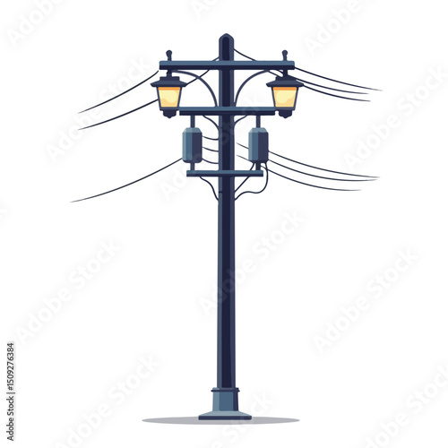 Urban Electric Post Icon Vector for Street Design Projects and Illustrations