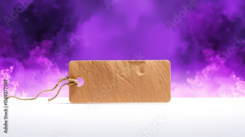 Blank tan tag with string