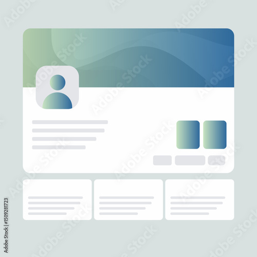 Colorful abstract LinkedIn profile page mockup for creative branding and business strategy