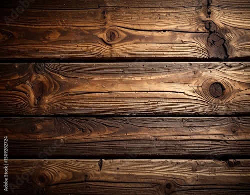 Dark brown wood planks, horizontal, rustic texture photo