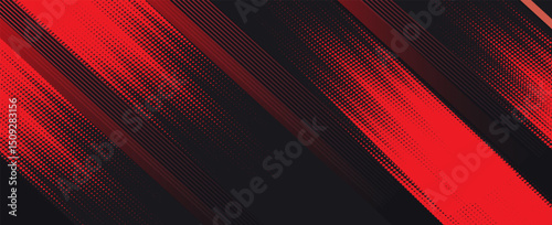 geometric motion lines futuristic technology red black abstract background presentation template isolated vector.