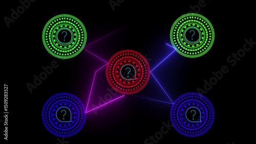 Glowing power man setting file icon vertical all the video . with black background radar setting