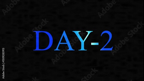 ext Animation Videos On green Background. 2 Day To Go white Logo lite . white font against a solid white background