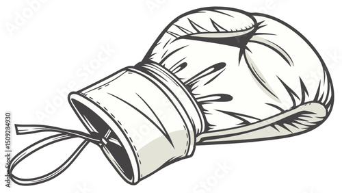 A single boxing glove with visible laces and detailed stitching presented against a white backdrop alone