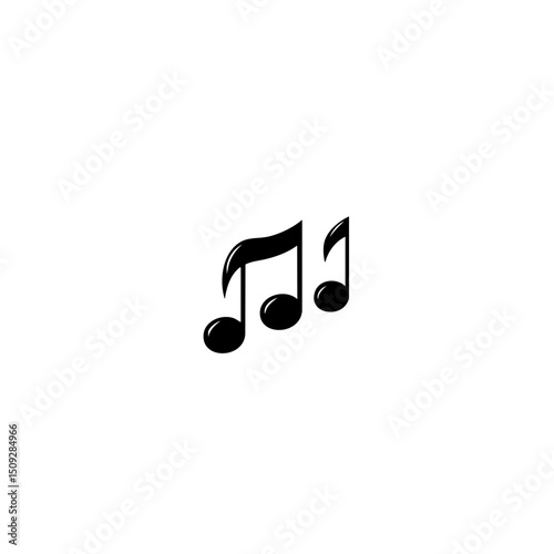 Rhythmic Note Cluster - 2D Vector Emoji for Digital Platforms