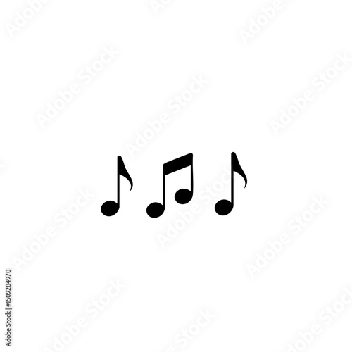 Rhythmic Note Cluster - 2D Vector Emoji for Digital Platforms