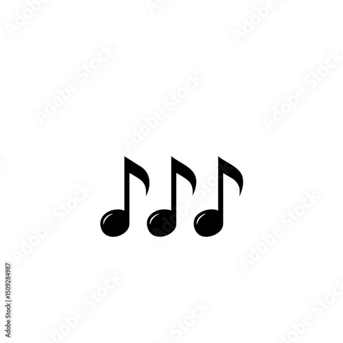 Rhythmic Note Cluster - 2D Vector Emoji for Digital Platforms