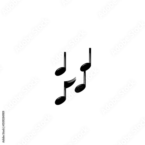 Rhythmic Note Cluster - 2D Vector Emoji for Digital Platforms
