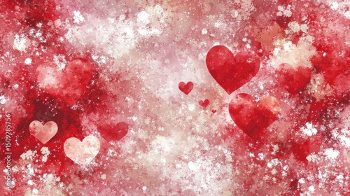 Wallpaper Mural Abstract pattern of hearts in red and white tones. Torontodigital.ca