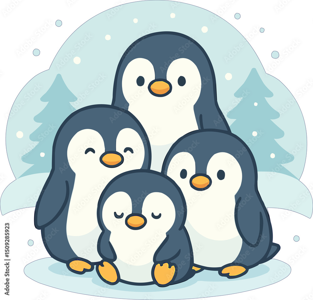 Fototapeta premium penguin on the snow