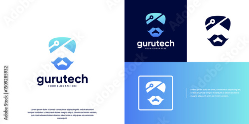smart symbol with digital technology concept, education, Indian teacher character, vector graphic illustration.
