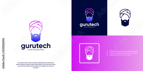 Network connection logo with teacher hat shape, smart symbol, digital system, vector graphic illustration.