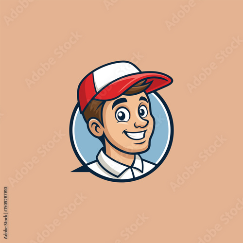 Vector illustration of Head Beard man logo design cartoon mascot  logo vector icon Line art style Viking head vector graphic template, Suitable for logo design, tattoo design or print on demand
