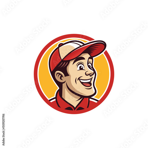 Vector illustration of Head Beard man logo design cartoon mascot  logo vector icon Line art style Viking head vector graphic template, Suitable for logo design, tattoo design or print on demand
