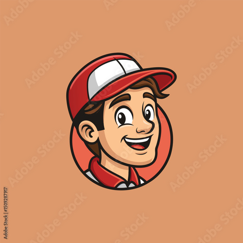 Vector illustration of Head Beard man logo design cartoon mascot  logo vector icon Line art style Viking head vector graphic template, Suitable for logo design, tattoo design or print on demand
