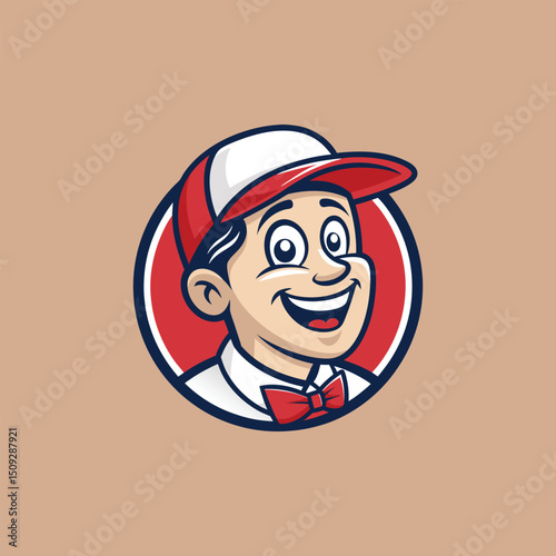 Vector illustration of Head Beard man logo design cartoon mascot  logo vector icon Line art style Viking head vector graphic template, Suitable for logo design, tattoo design or print on demand

