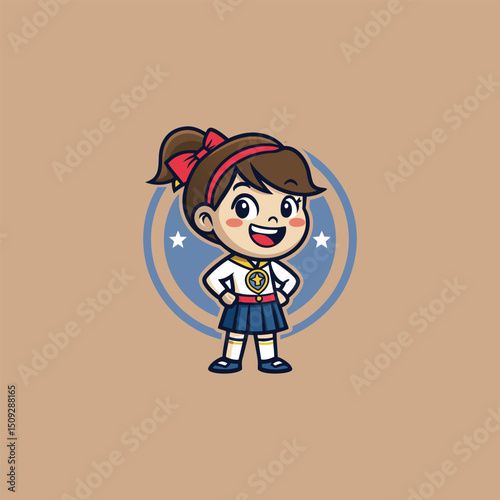 Vector illustration of Head Beard woman logo design cartoon mascot  logo vector icon Line art style Viking head vector graphic template, Suitable for logo design, tattoo design or print on demand
