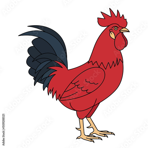 Rooster isolated on transparent background