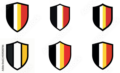 variations of a shield logo with German national colors. Free Download variations of a shield logo with German national colors. - GFXLoad