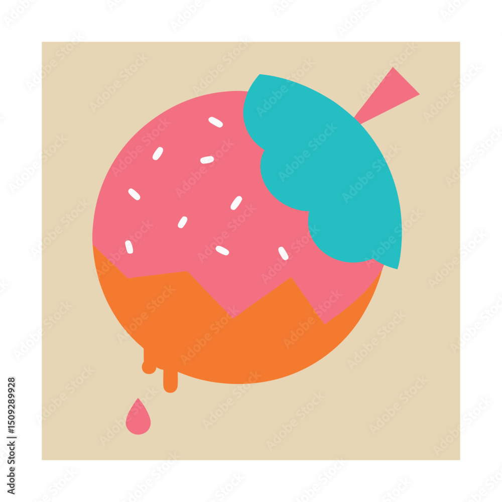 Fototapeta premium Candy Drop with Sprinkles and Bite Taken Out