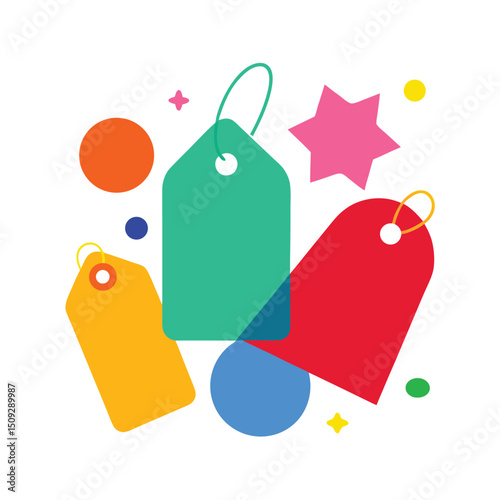 Fun Shaped Price Tags in Bright Colors