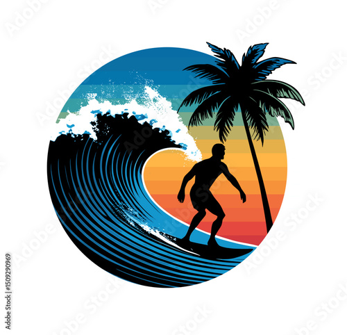 logo icon of ocean surfer (artwork 3)
