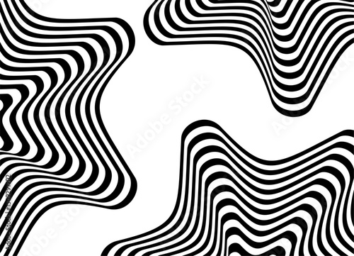 Striped vector wavy pattern of swirling black lines. Vector background for covers, packaging, ads, posters, banners. labels.