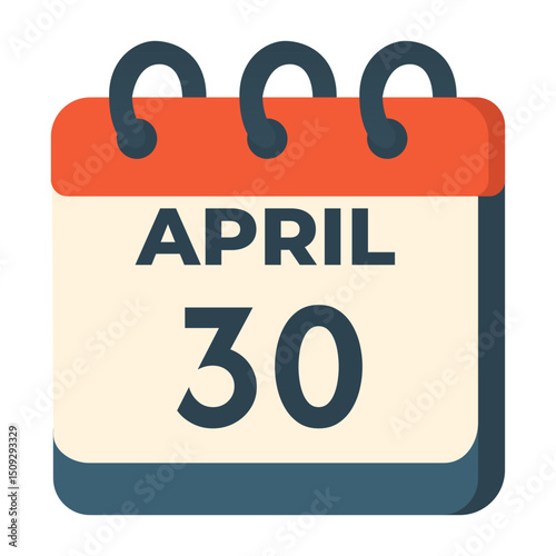 30 april calendar vector on white background
Vector calendar with date