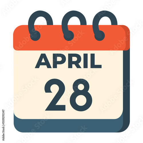 28 april calendar vector on white background
Vector calendar with date