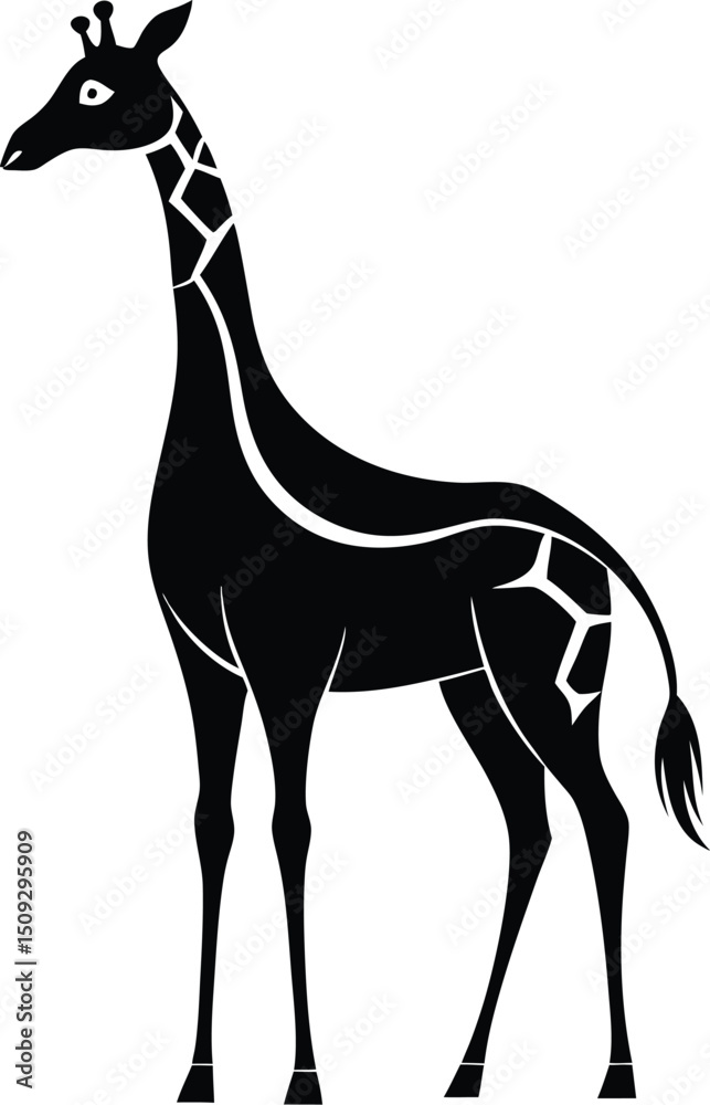 Obraz premium giraffe silhouette, long neck, standing animal 