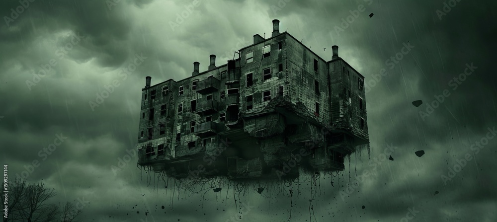 Fototapeta premium Mysterious ancient ruins suspended in the air, defying gravity and time s passage