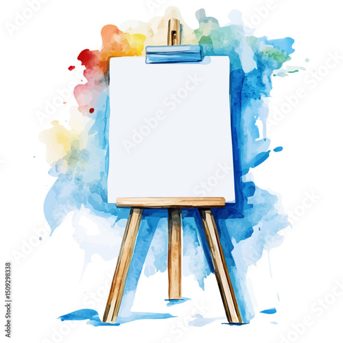 watercolor vector of Online Whiteboard, high quality, isolated on a white background.