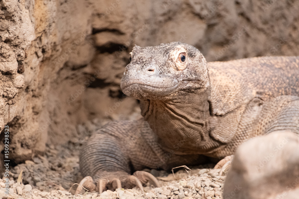 Fototapeta premium Beautiful komodo dragon shows its large claws.