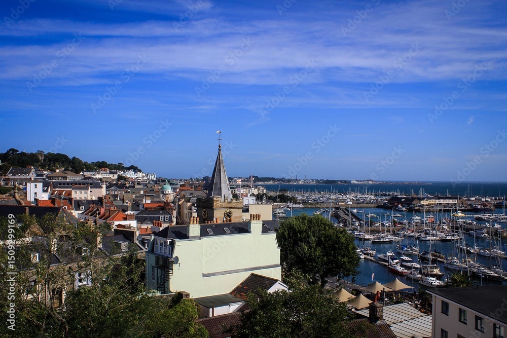 Old town view of Saint Peter Port, Bailwick of Guernsey, Channel Islands Old town view of Saint Peter Port, Bailwick of Guernsey, Channel Islands