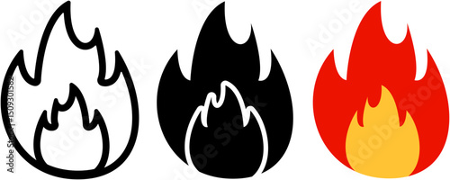 Fire Icon Vector | Flame Symbol Design for Heat, Danger, and Energy Concepts