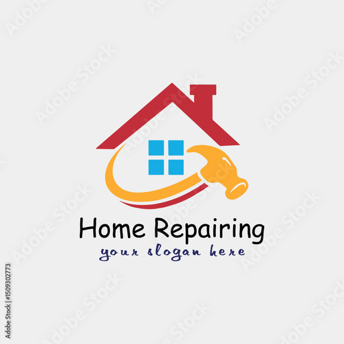home repairing and home insulation logo design vector